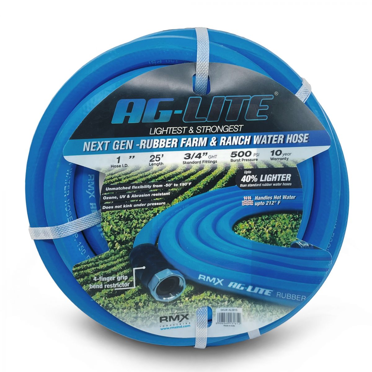 Blubird AG-Lite 1" X 25' Water Lead In Hose 3/4" Male and Female GHT Fittings ALONE25