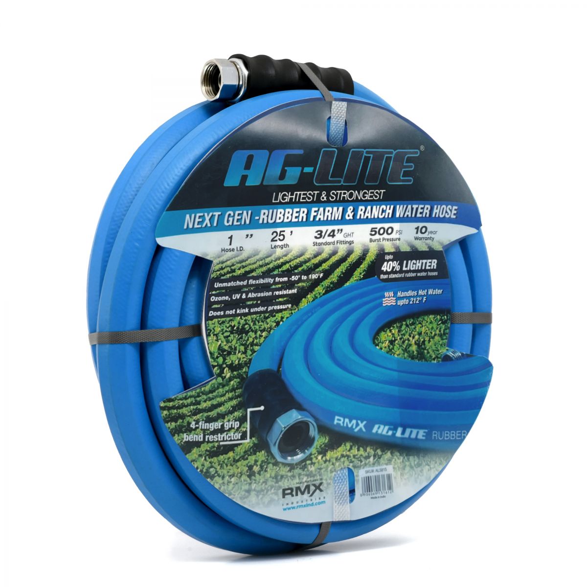 Blubird AG-Lite 1" X 25' Water Lead In Hose 3/4" Male and Female GHT Fittings ALONE25
