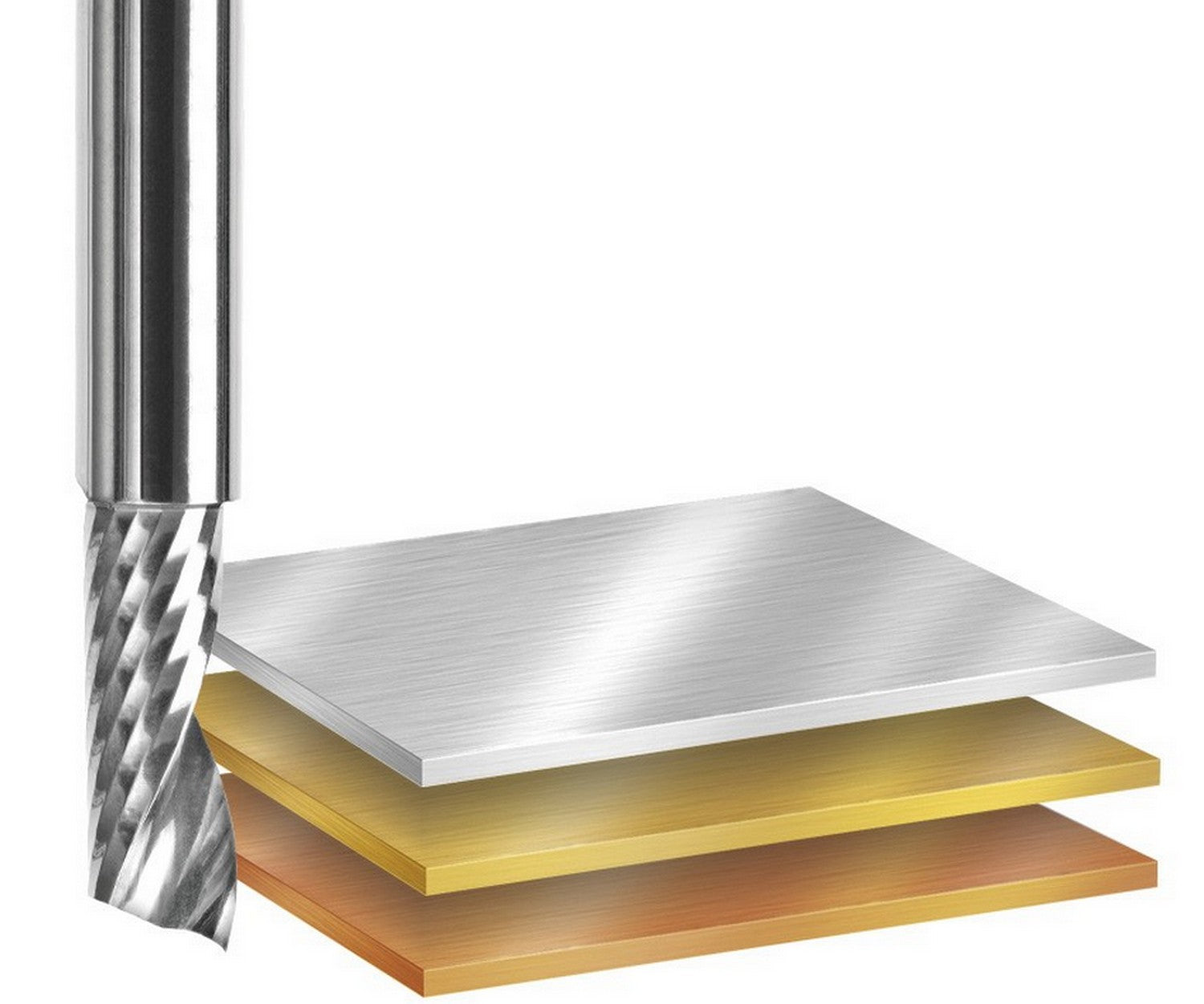 Amana Tool 1/4 in D x 1/4 in Shank Spiral O Aluminum 51402