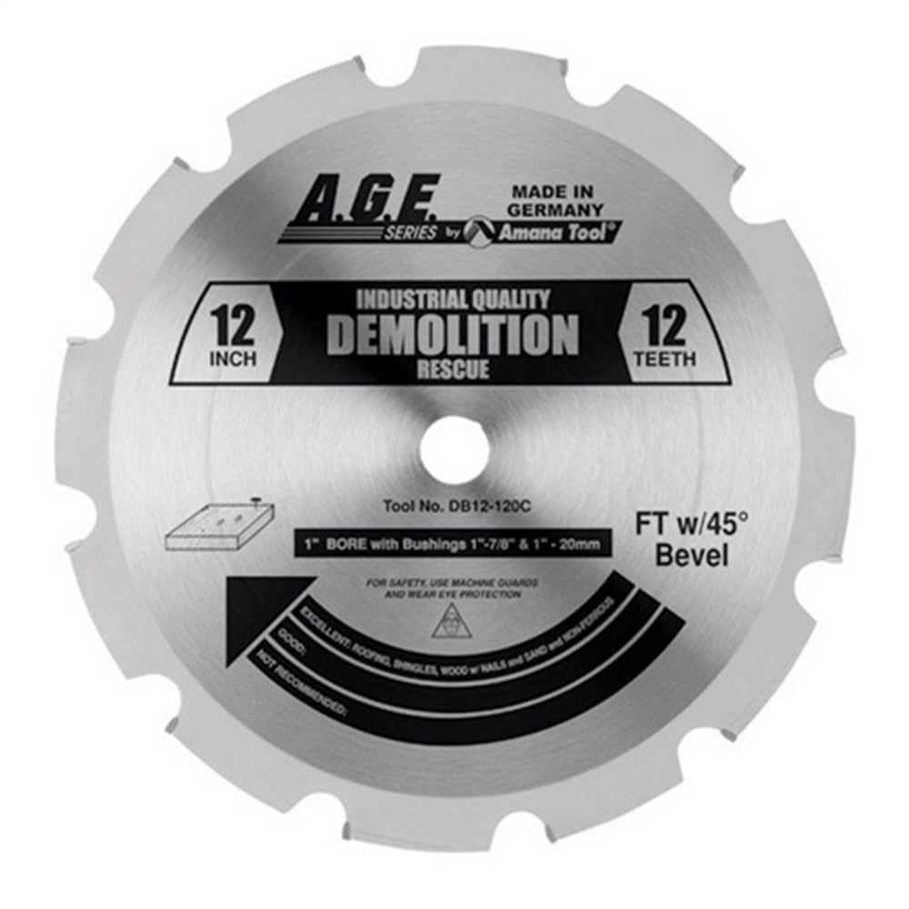 Amana Tool AGE Demolition 12 in x 24T 1 in Bore DB12-240