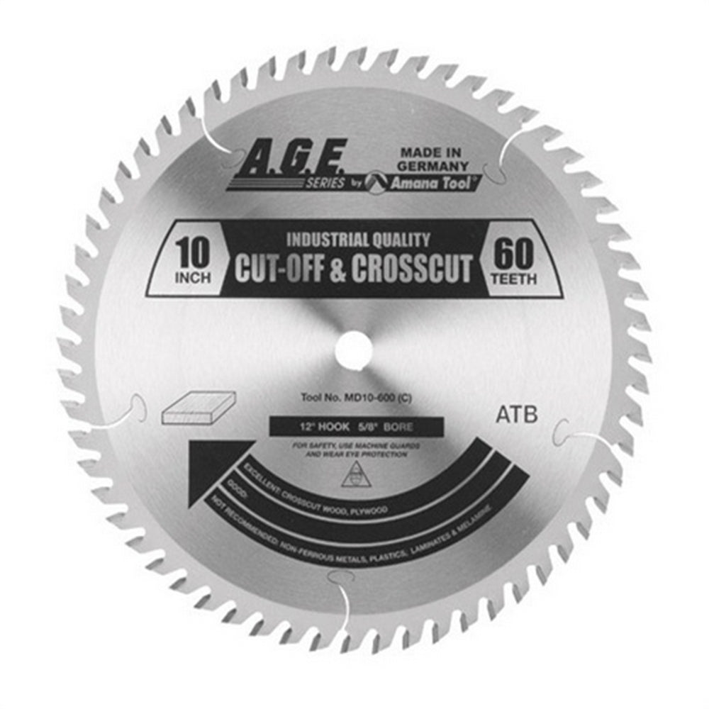 Amana Tool TKT Thin Kerf Crosscut 10 in x 60T MD10-616TB
