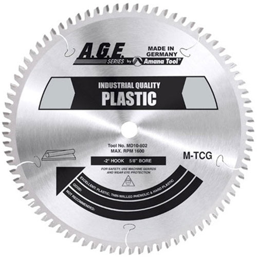 Amana Tool Plastic 10 in x 80T MTCG 5/8 in Bore MD10-802