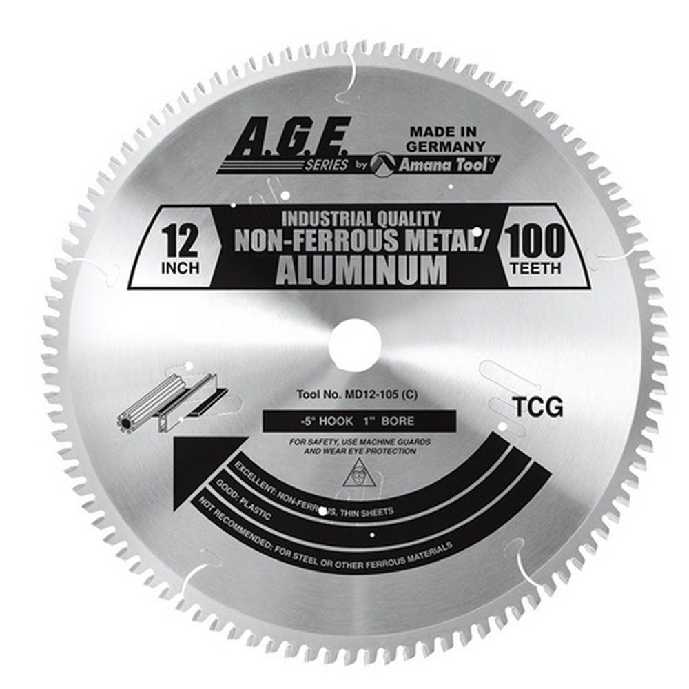 Amana Tool Non-Ferrous 12 in x 100T 30mm Bore MD12-105-30