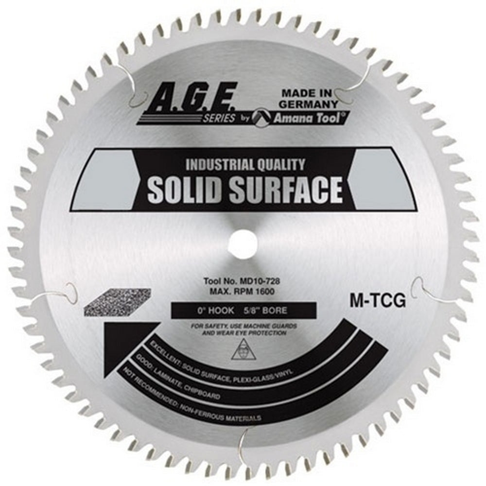 Amana Tool Solid Surface 8 in x 60T 5/8 in Bore MD8-608