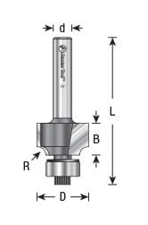 Amana Tool 5-Pack Carbide Tipped Corner Round 1/8 Radius x 3/4 Dia x 3/8 x 1/4 Inch Shank 49496-5
