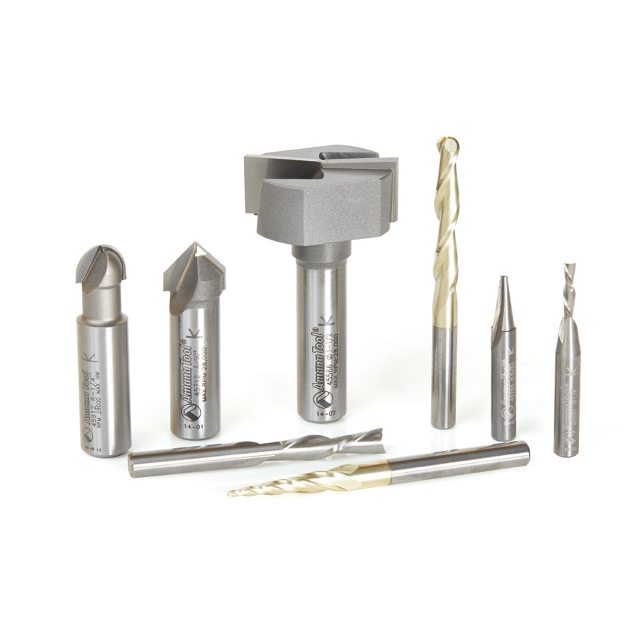 Amana Tool 8 pc General Purpose CNC 1/4 in SK AMS-134