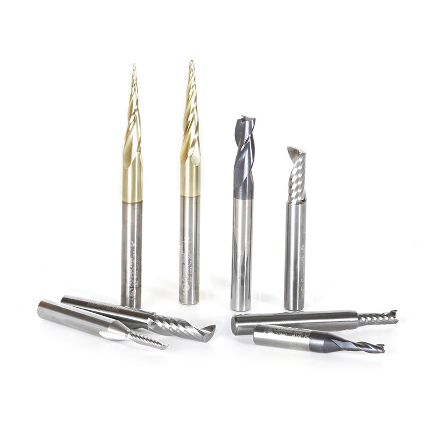 Amana Tool 8 pc CNC Collection 1/4 in Shank Set AMS-135