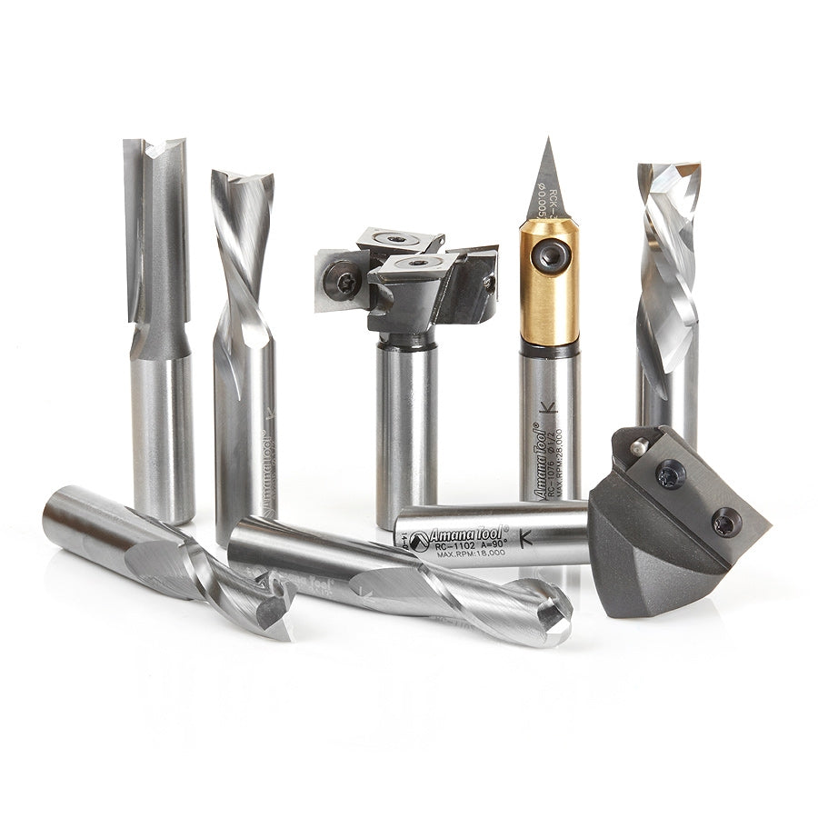Amana Tool 8 pc CNC Collection 1/2 in Shank Set AMS-170