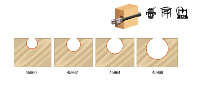 Amana Tool 4 pc Ball End Set 1/2 in Shank AMS-557