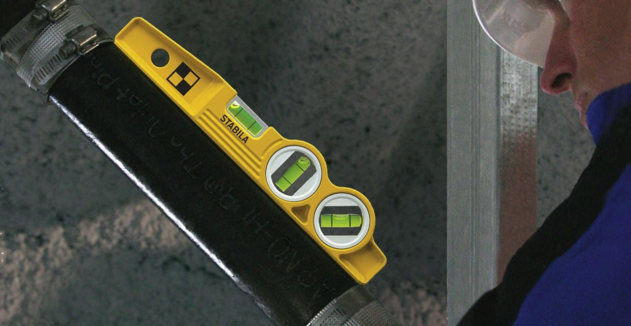 Stabila 10 in. TYPE 81 SV REM W45 Die Cast Magnetic Torpedo Level with 45-Degree Vial & V-Groove 25245