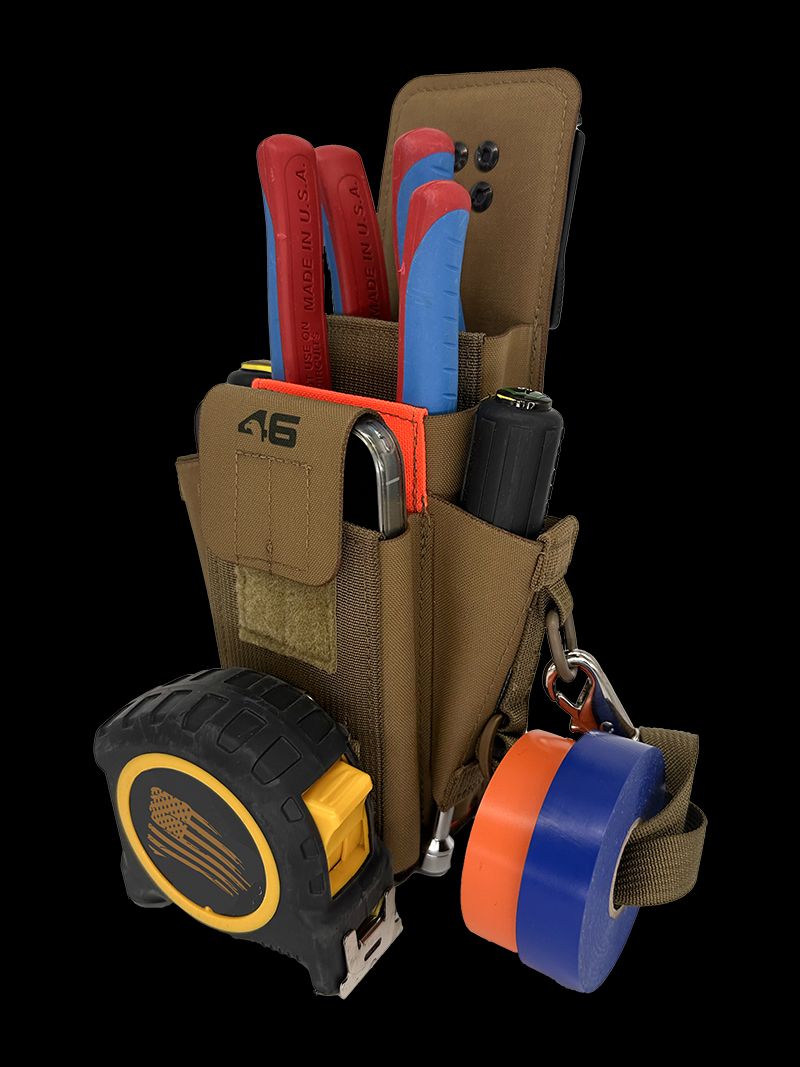 Atlas46 Murphy Tool Speed Pouch Plus, Rotating Quick Release, Coyote/Orange A46-10-00001-9178-00