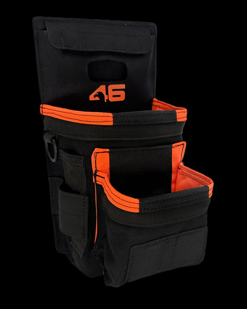 Atlas46 Compact Double Stack Tool Pouch, Rotating Quick Release, Black/Orange A46-10-00002-1193-00