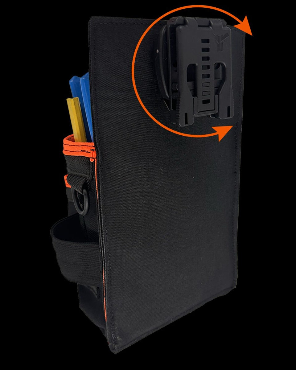 Atlas46 Compact Double Stack Tool Pouch, Rotating Quick Release, Black/Orange A46-10-00002-1193-00