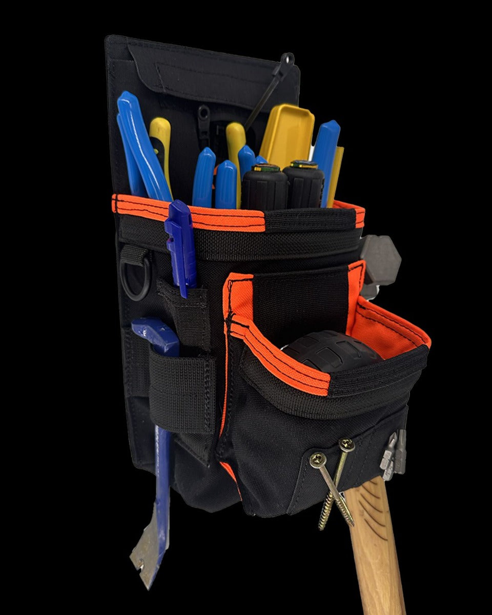 Atlas46 Compact Double Stack Tool Pouch, Rotating Quick Release, Black/Orange A46-10-00002-1193-00