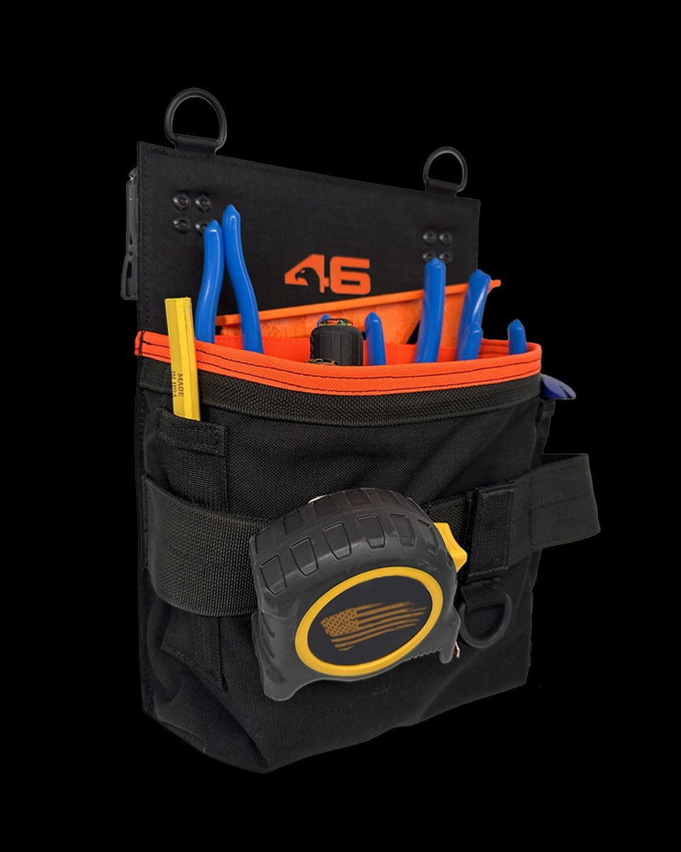 Atlas46 Main Tool Attachment Pouch, Rotating Quick Release, Black/Orange A46-10-00004-1193-00
