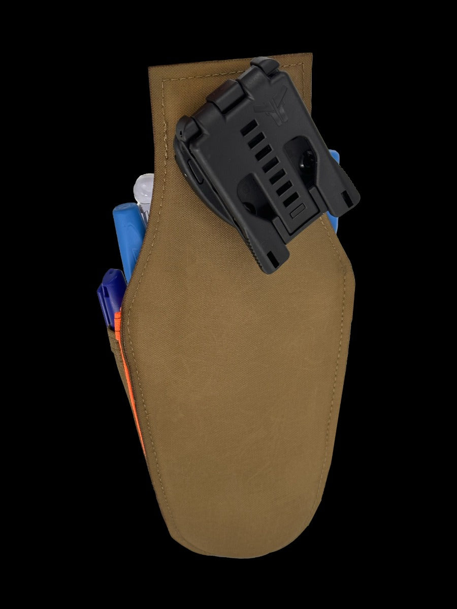 Atlas46 7 Pocket Electricians Pouch, Rotating Quick Release, Coyote/Orange A46-10-00005-1178-00