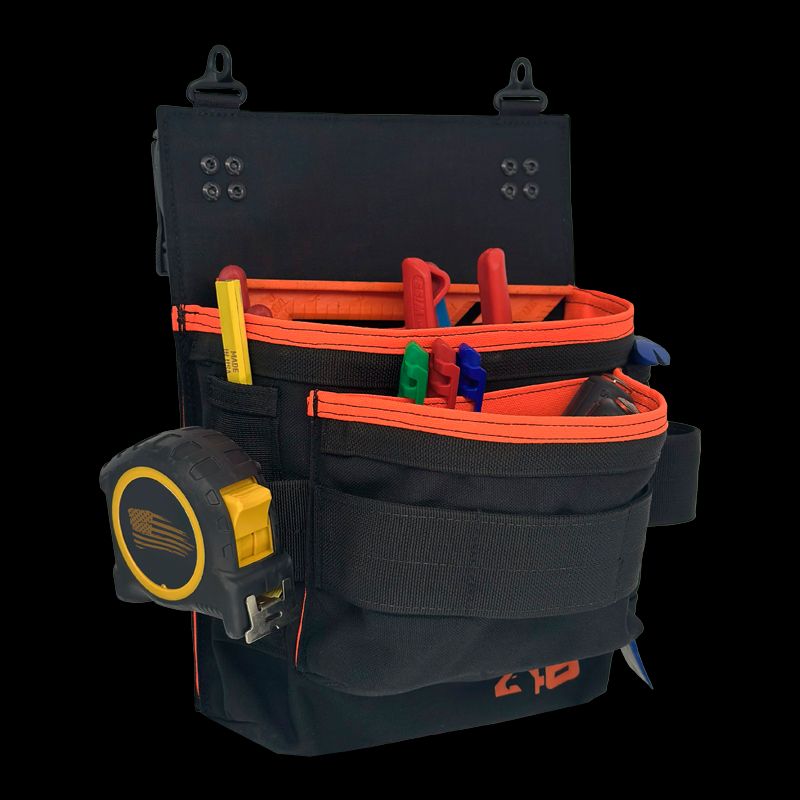 Atlas46 Screw and Nail Attachment Pouch, Rotating Quick Release, Black/Orange A46-10-00006-1193-00