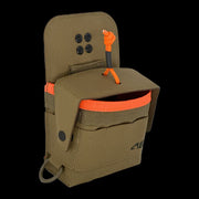 Atlas46 Tape Measure Pouch with Security Flap, Rotating Quick Release, Coyote/Orange A46-10-00009-9178-00