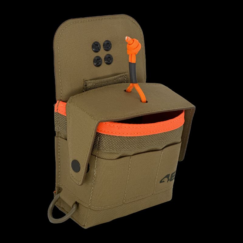 Atlas46 Tape Measure Pouch with Security Flap, Rotating Quick Release, Coyote/Orange A46-10-00009-9178-00