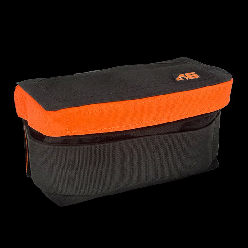 Atlas46 AIMS Split-Top 744 Fastener Pouch, Rotating Quick Release, Black/Orange A46-10-00011-1193-00