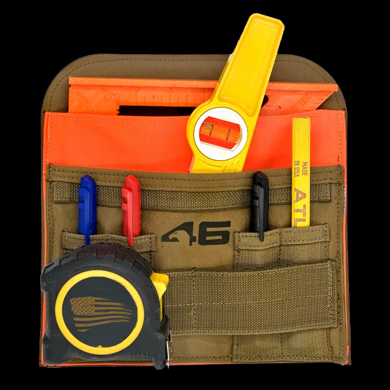 Atlas46 AIMS Knox Square Pouch, Rotating Quick Release, Coyote/Orange A46-10-00015-9178-00