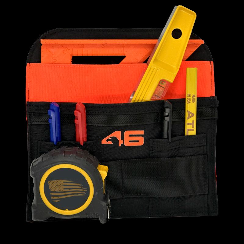 Atlas46 AIMS Knox Square Pouch, Rotating Quick Release, Black/Orange A46-10-00015-9193-00