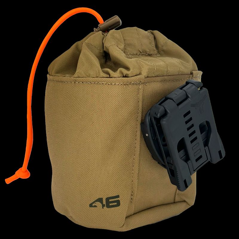 Atlas46 Fastener Cinch Pouch, Rotating Quick Release, Coyote/Orange A46-10-00018-1178-00