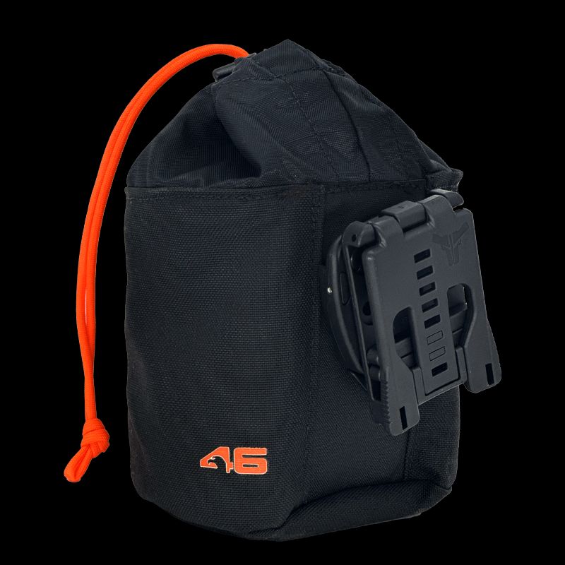 Atlas46 Fastener Cinch Pouch, Rotating Quick Release, Black/Orange A46-10-00018-1193-00