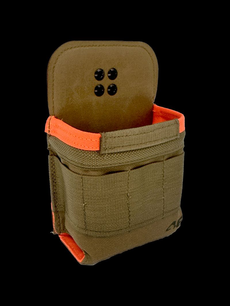 Atlas46 AIMS Large Pro-Flex Tape Measure Pouch, Rotating Quick Release, Coyote/Orange A46-10-00023-1178-00