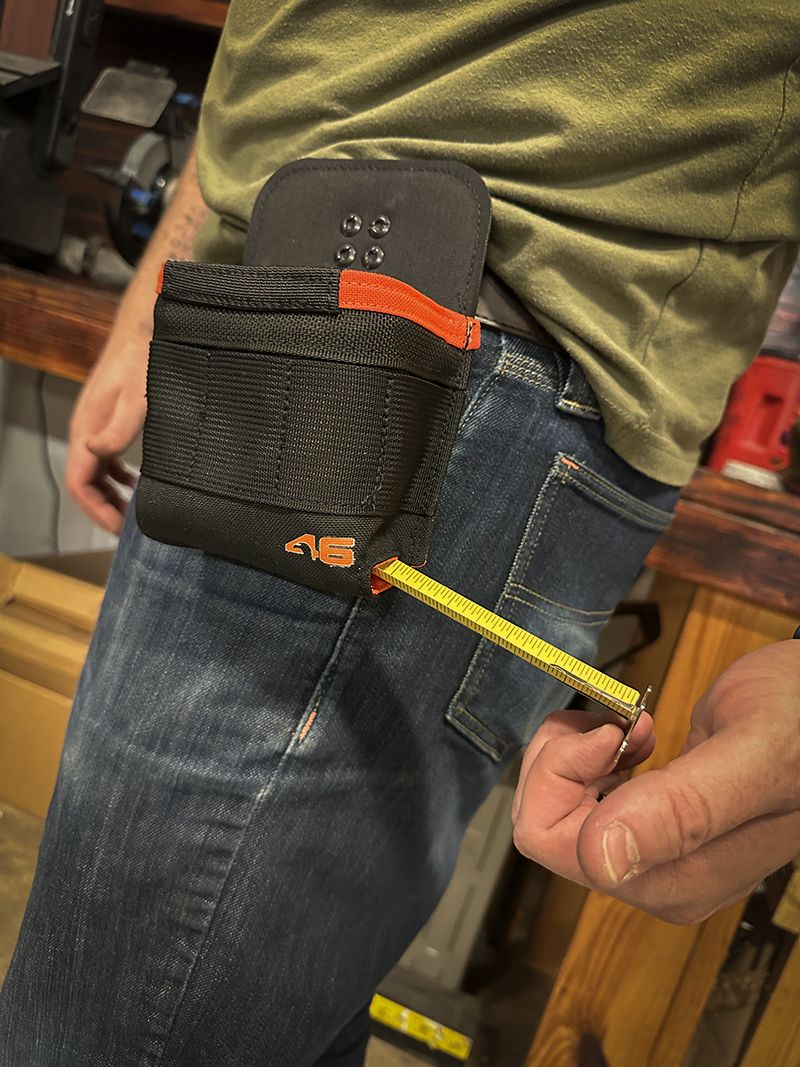 Atlas46 AIMS Large Pro-Flex Tape Measure Pouch, Rotating Quick Release, Coyote/Orange A46-10-00023-1178-00