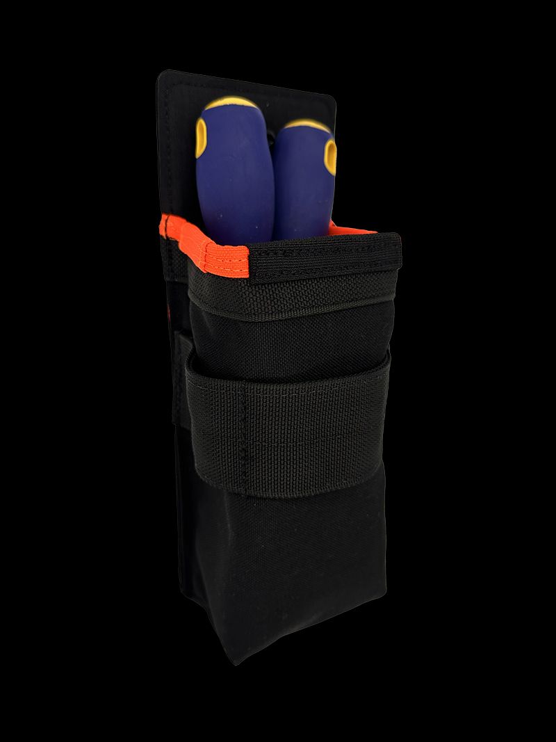 Atlas46 AIMS Vertical Fastener Pouch, Rotating Quick Release, Black/Orange A46-10-00024-1193-00