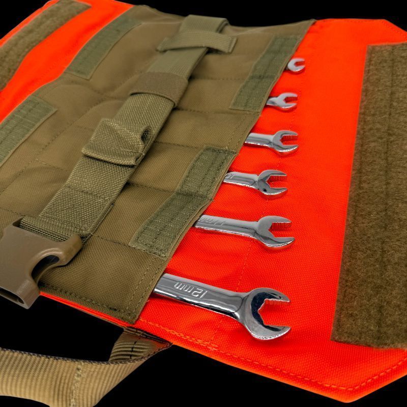 Atlas46 Yorktown Tool Roll, Mini V3, Coyote/Orange A46-11-00019-1178-00