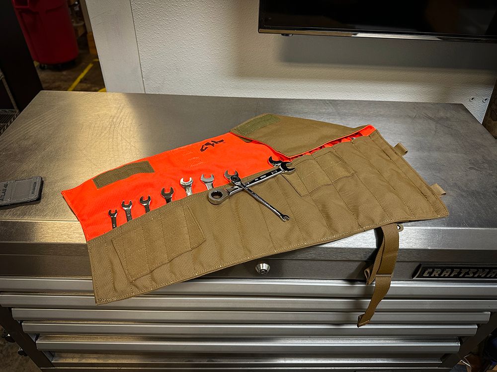 Atlas46 14 Slot Wrench Roll Pouch, Coyote/Orange A46-11-00075-1178-00