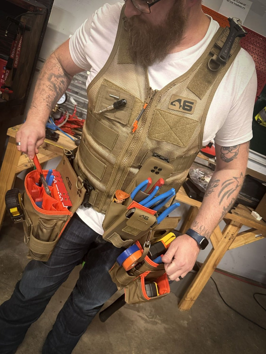 Atlas46 Saratoga Tool Vest LT, Small, Coyote A46-12-00003-9005-02