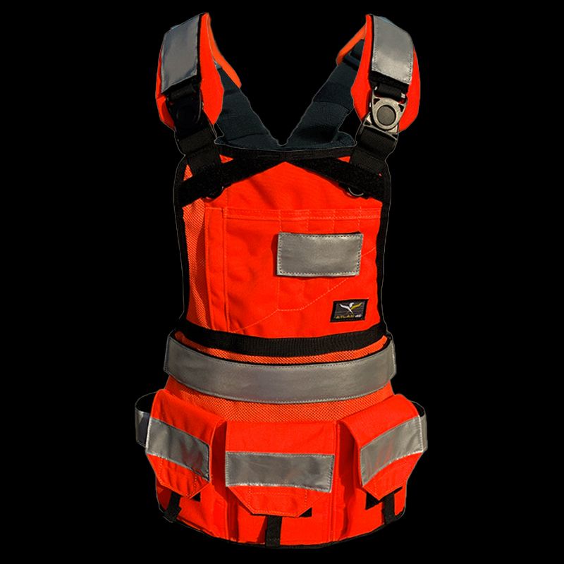 Atlas46 JourneyMesh Chest Rig with Cargo Pockets V2, Hi Viz Orange A46-12-00015-1049-00