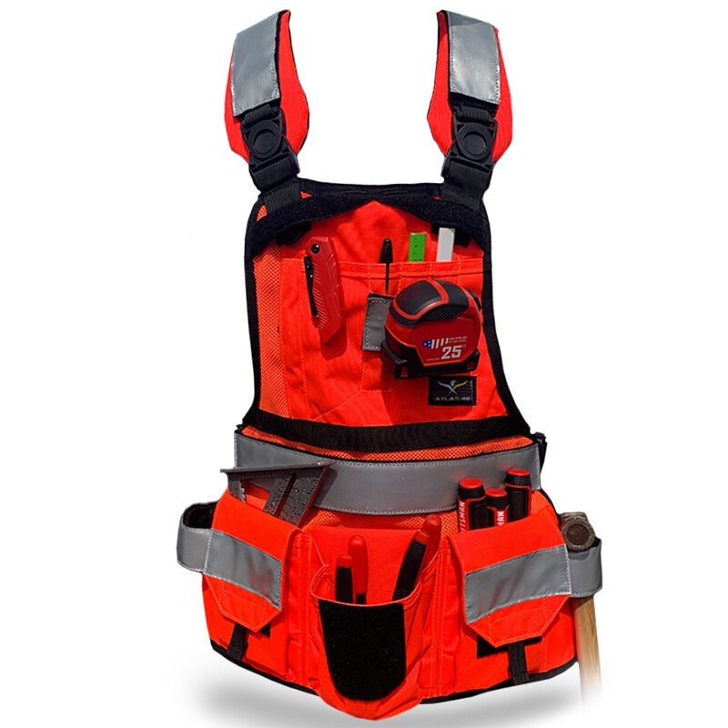 Atlas46 JourneyMesh Chest Rig with Cargo Pockets V2, Hi Viz Orange A46-12-00015-1049-00