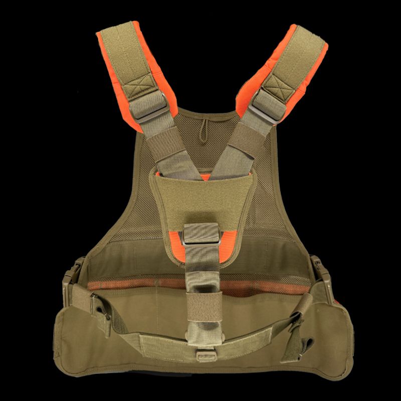 Atlas46 JourneyMesh Chest Rig with Cargo Pockets, Coyote/Orange A46-12-00017-1178-00