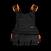 Atlas46 JourneyMesh Chest Rig with Cargo Pockets, Black/Orange A46-12-00017-1193-00