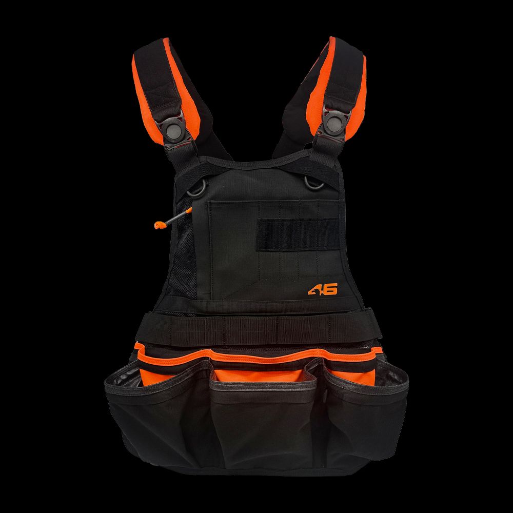 Atlas46 JourneyMesh Open Pocket Chest Rig V3, Black/Orange A46-12-00029-9193-00