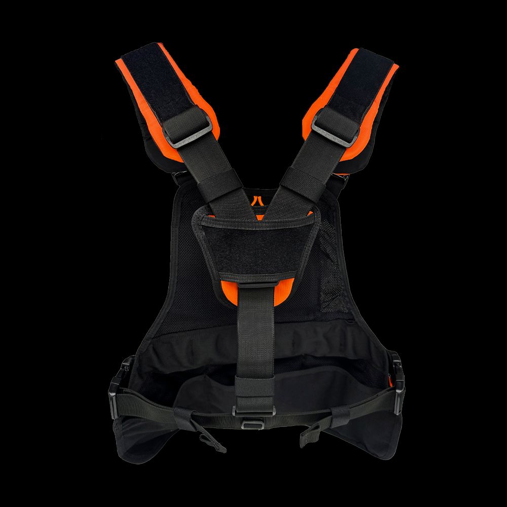 Atlas46 JourneyMesh Open Pocket Chest Rig V3, Black/Orange A46-12-00029-9193-00
