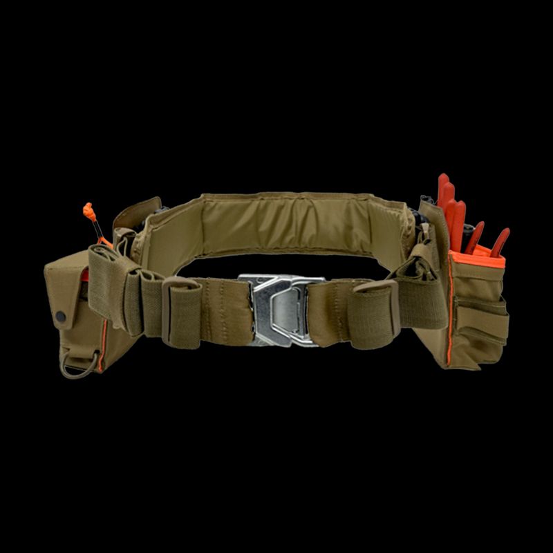 Atlas46 XL Harvey Padded Belt with Poron V2, Coyote/Orange A46-15-00094-1178-05