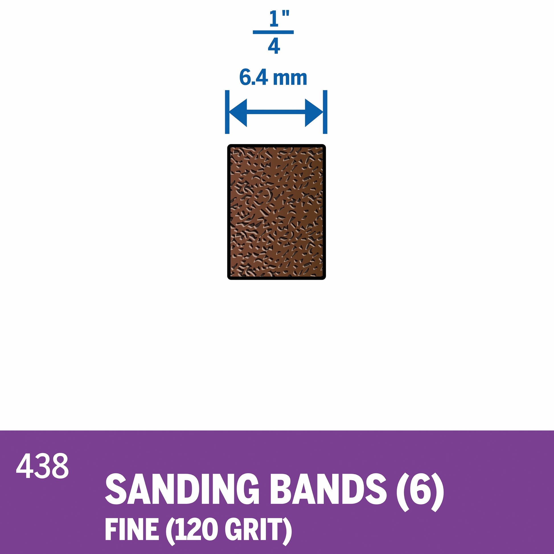 Dremel 1/4 in. 120 Grit Sanding Bands, 6-Pack 438