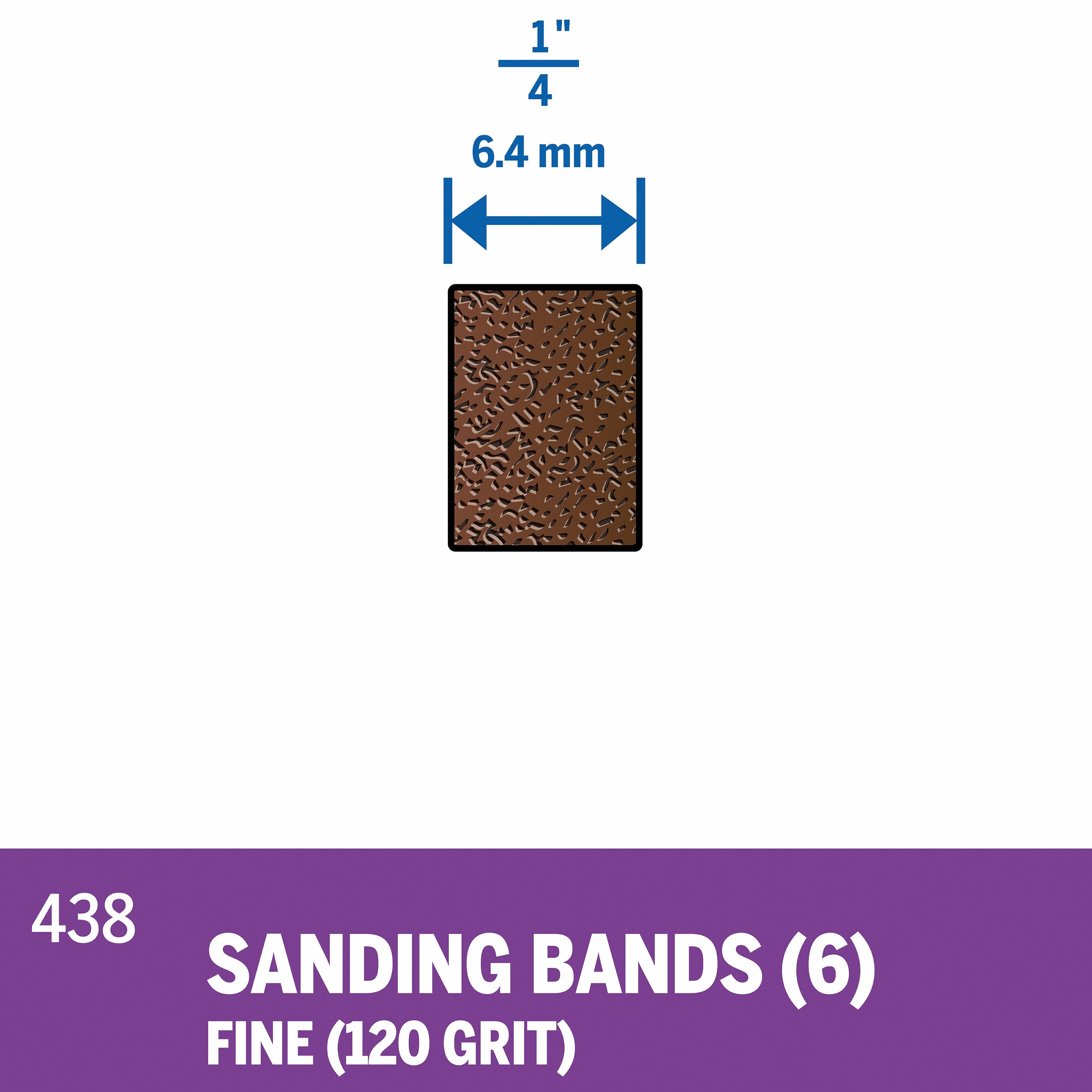 Dremel 1/4 in. 120 Grit Sanding Bands, 6-Pack 438
