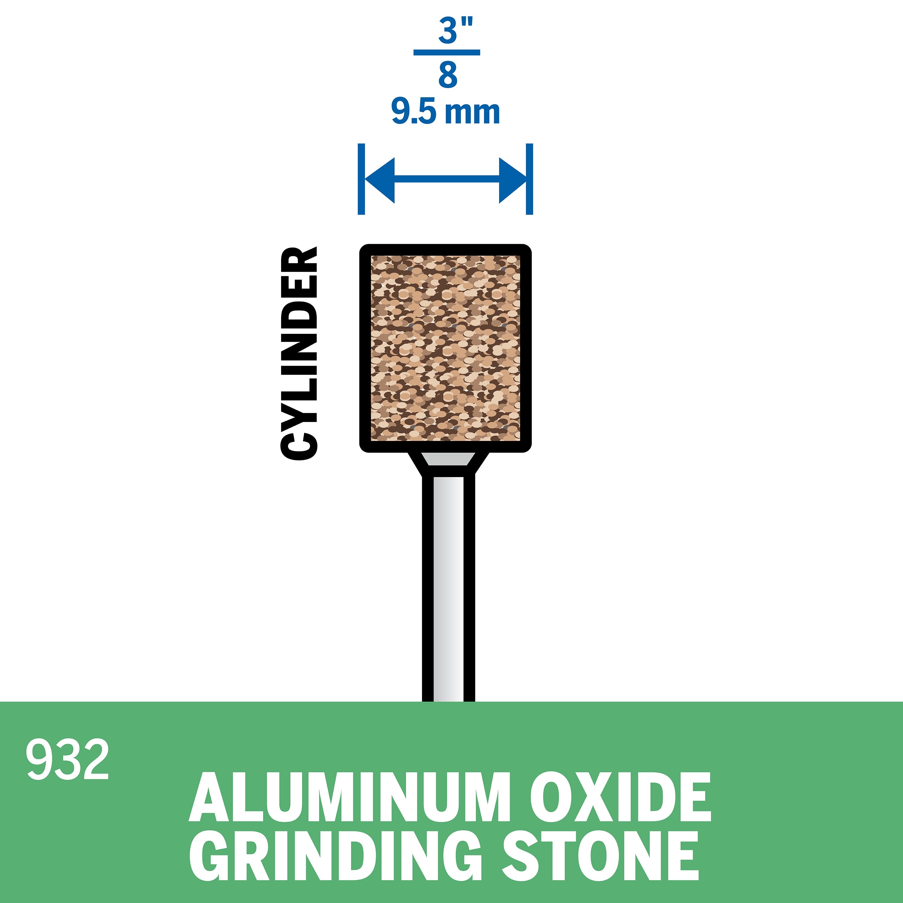 Dremel 3/8 in. Aluminum Oxide Grinding Stone 932