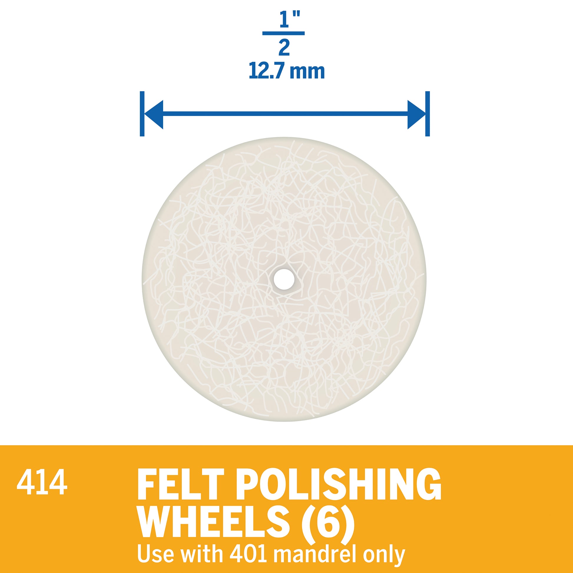 Dremel 1/2 in. Felt Polishing Wheel, 6-Pack 414