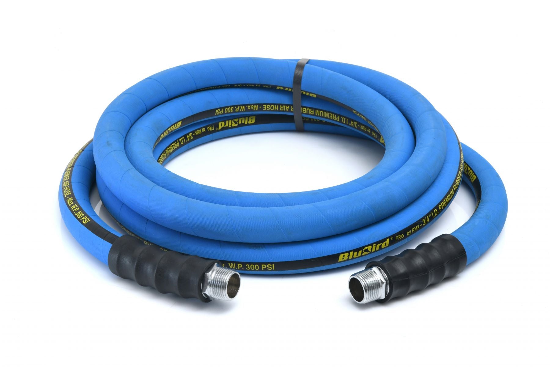 Blubird 3/4" X 15' Pro Rubber Air Hose Assembly 3/4" Male-NPT BBPRO3415