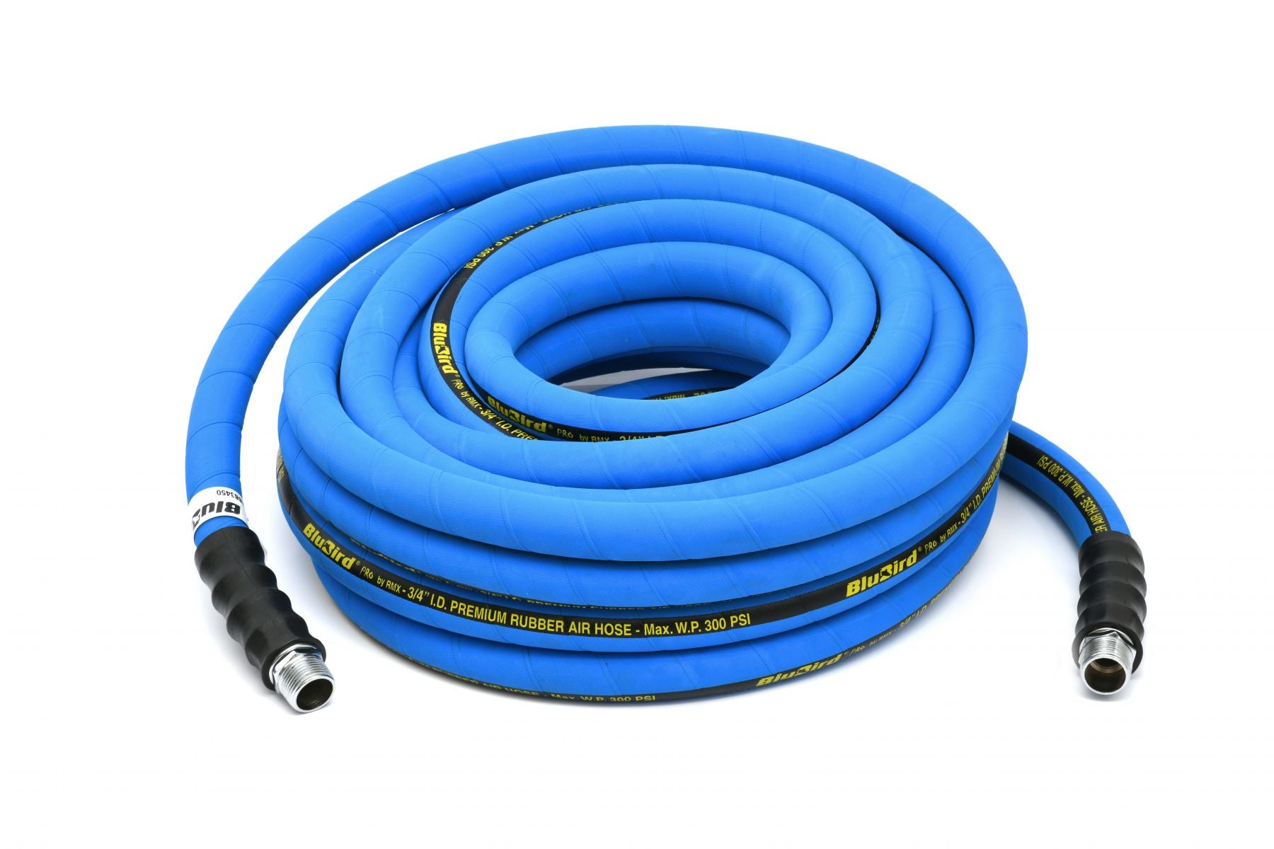 Blubird 3/4" X 50' Pro Rubber Air Hose Assembly 3/4" Male-NPT BBPRO3450