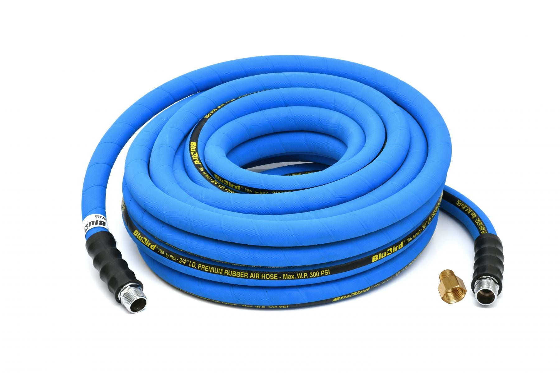 Blubird 3/4" X 50' Pro Rubber Air Hose Assembly 3/4" Male-NPT BBPRO3450