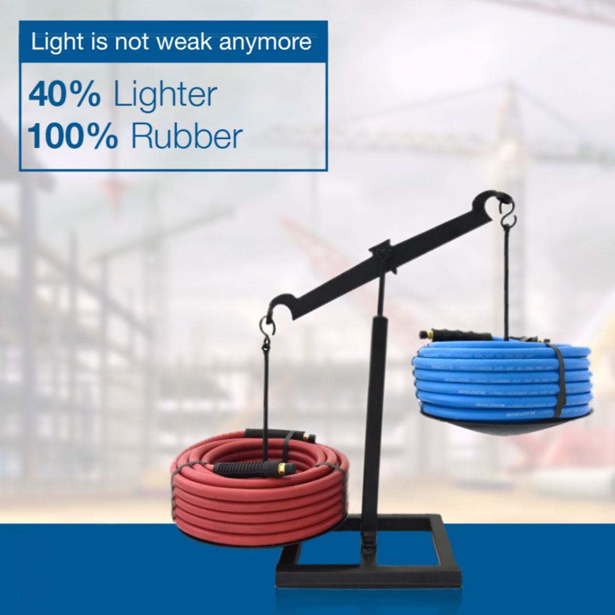 Blubird 3/8" X 10' Rubber Air Hose Assembly 3/8" Male-NPT, 2-Pack BB3810-2PK