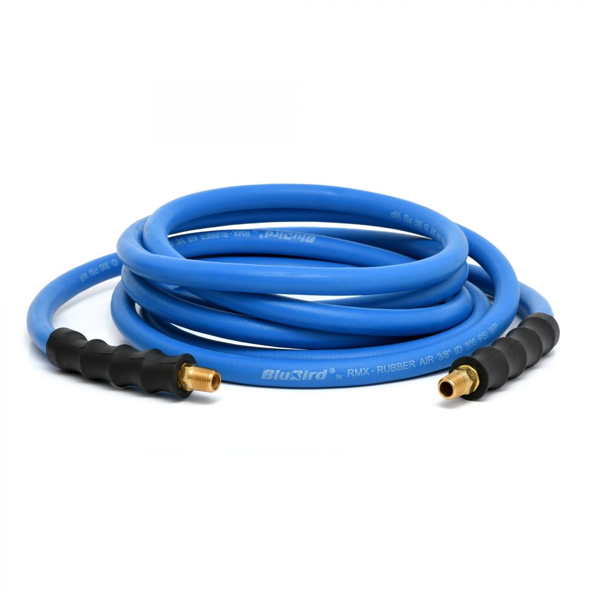 Blubird 3/8" X 10' Rubber Air Hose Assembly 3/8" Male-NPT, 2-Pack BB3810-2PK